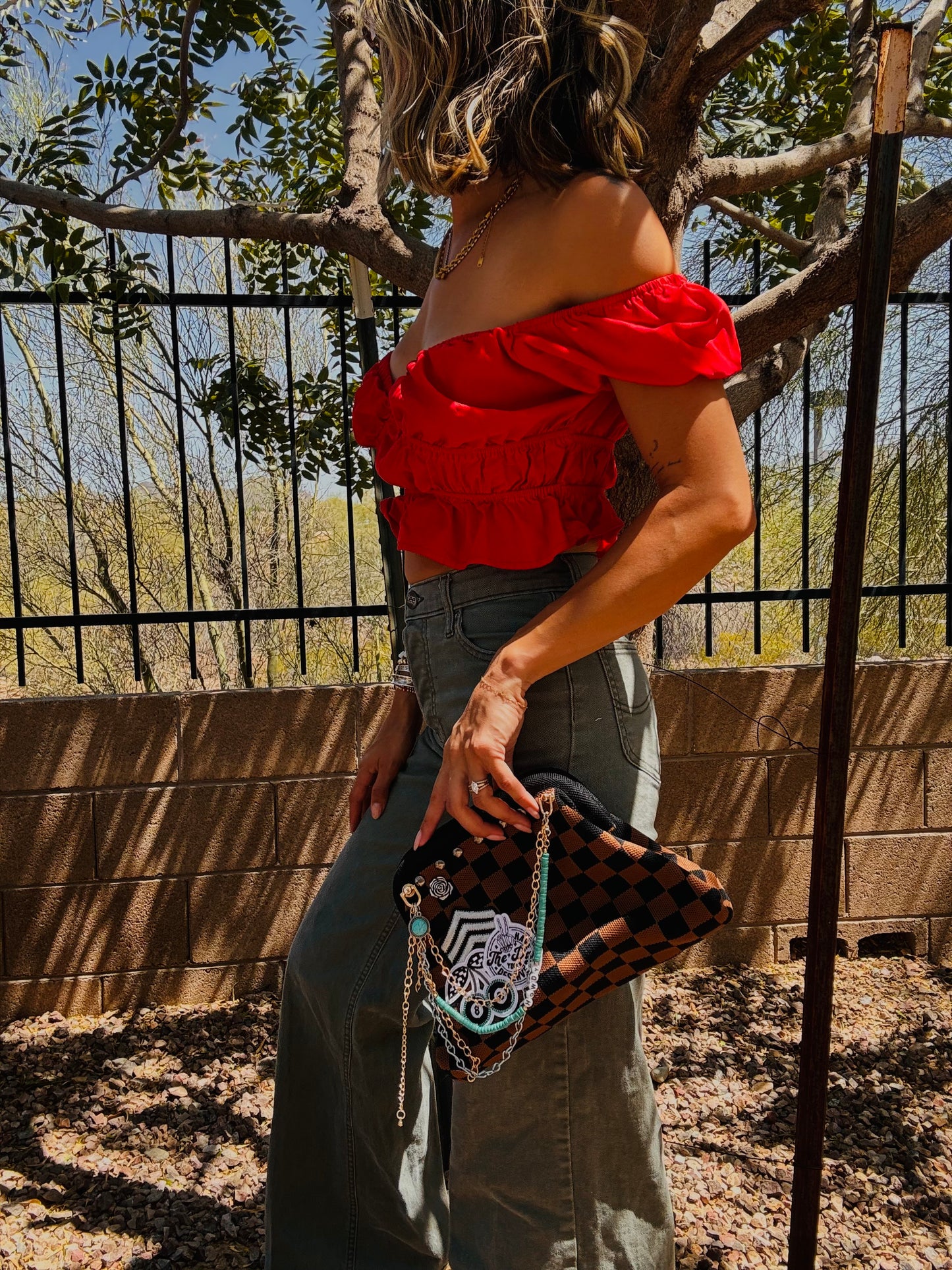 SCC- DAY YOU DESERVE CHECKERED +** LIZZIE KISS CLUTCH￼**