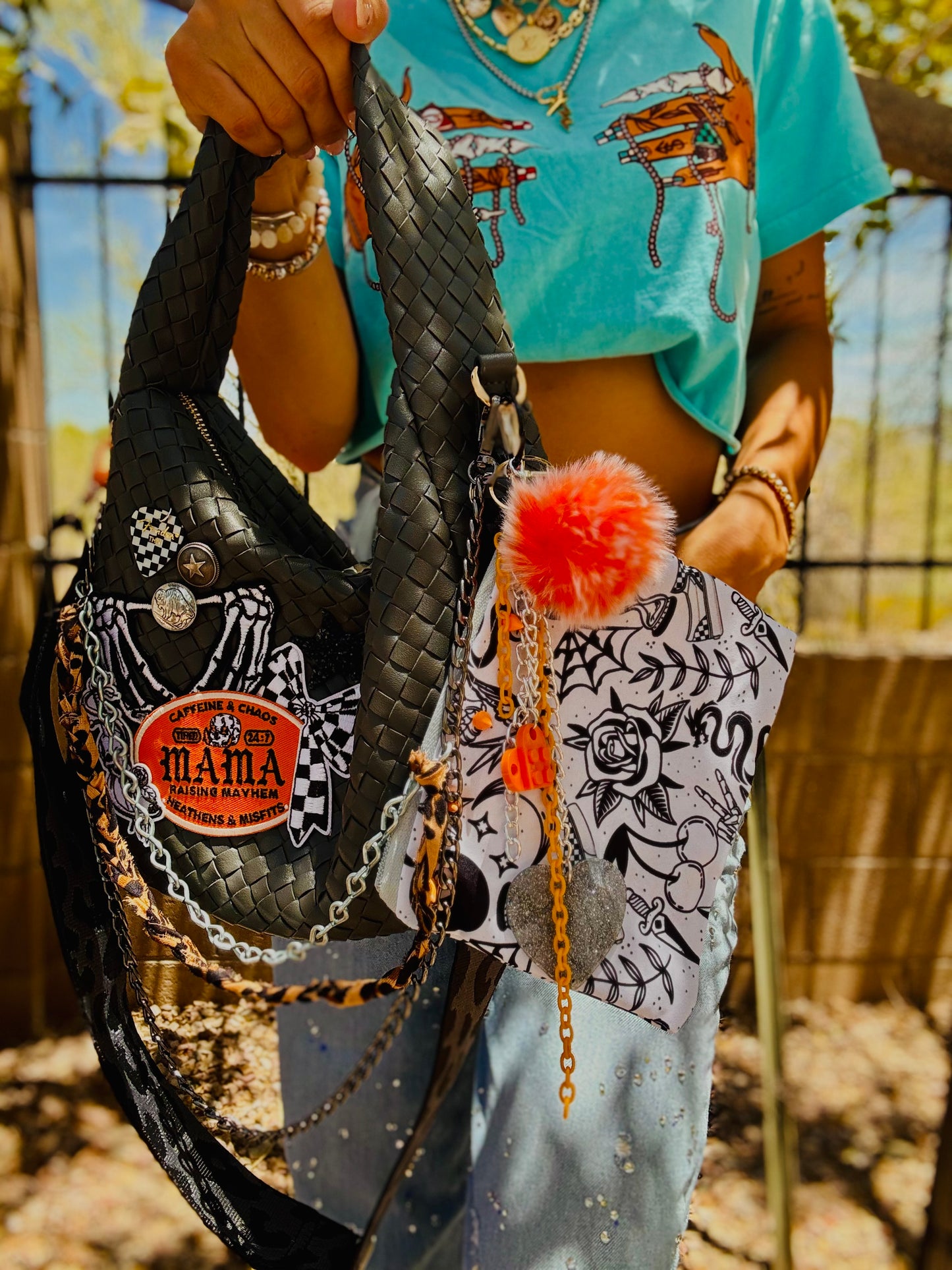 SAT-grey chaos mama rad and reckless + CHANDLER BAG* comes with 2 straps worn 3 ways