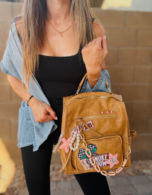HA- SMOKESHOW PINK -tan *PAYSON BAG**