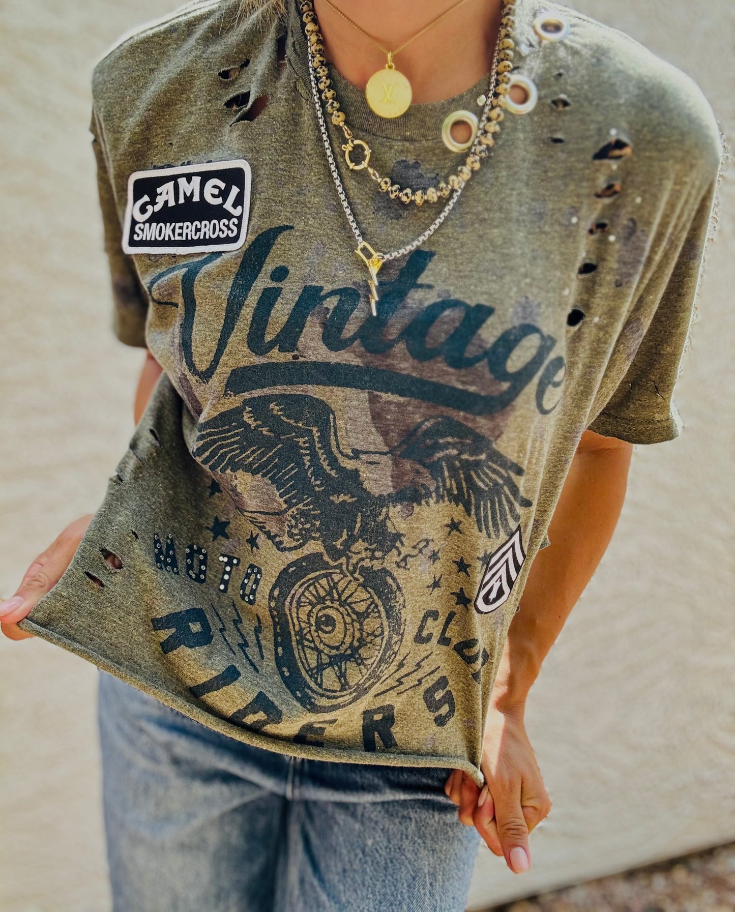 TEE-vintage riders  - DAD TEE MEDIUM