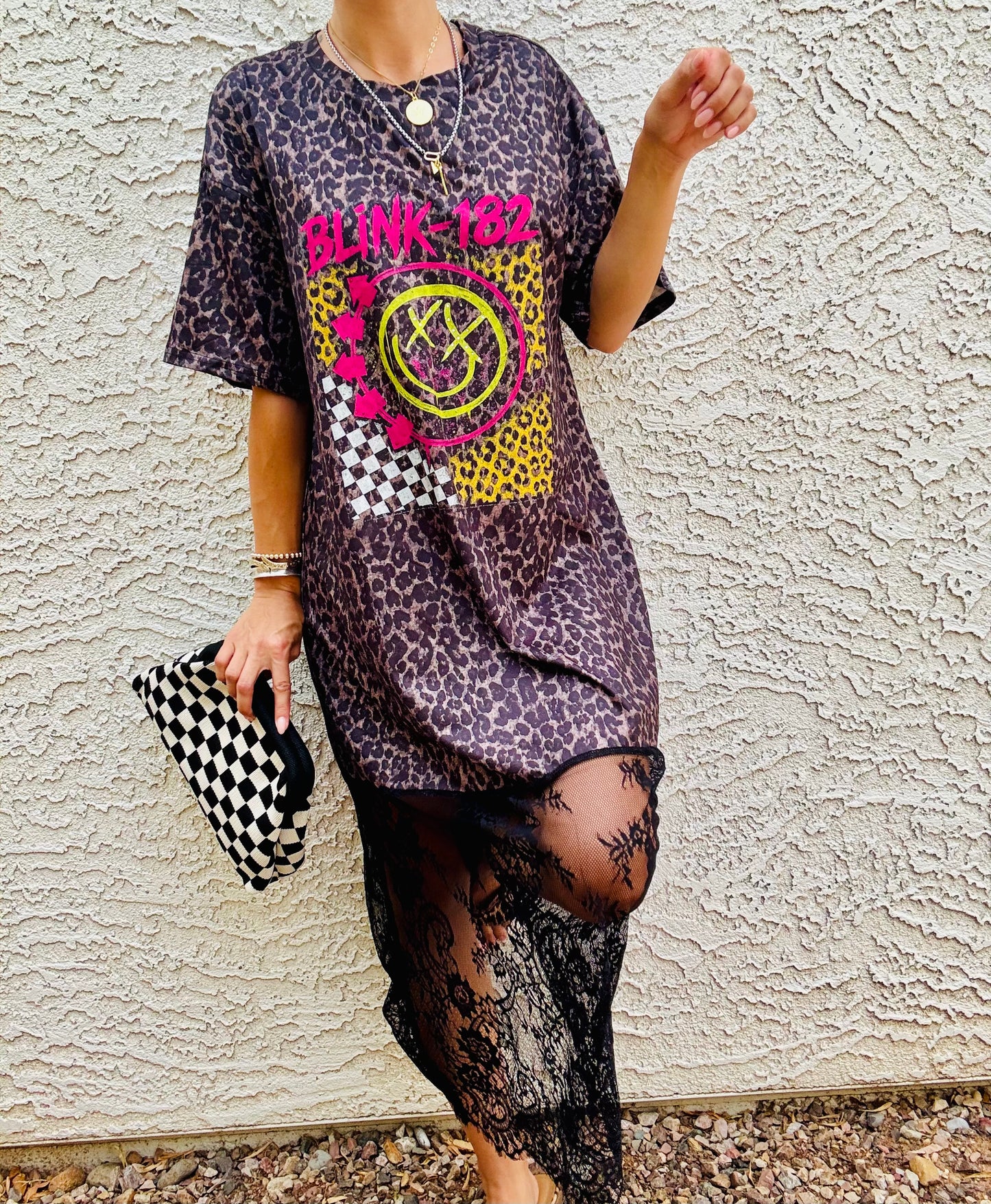 AUG- LEOPARD TSHIRT LACE DRESS WITH BAND BADDIE DETAILS SIZE SMALL TAGGED BUT RUNS BIG. SMALL/MEDIUM