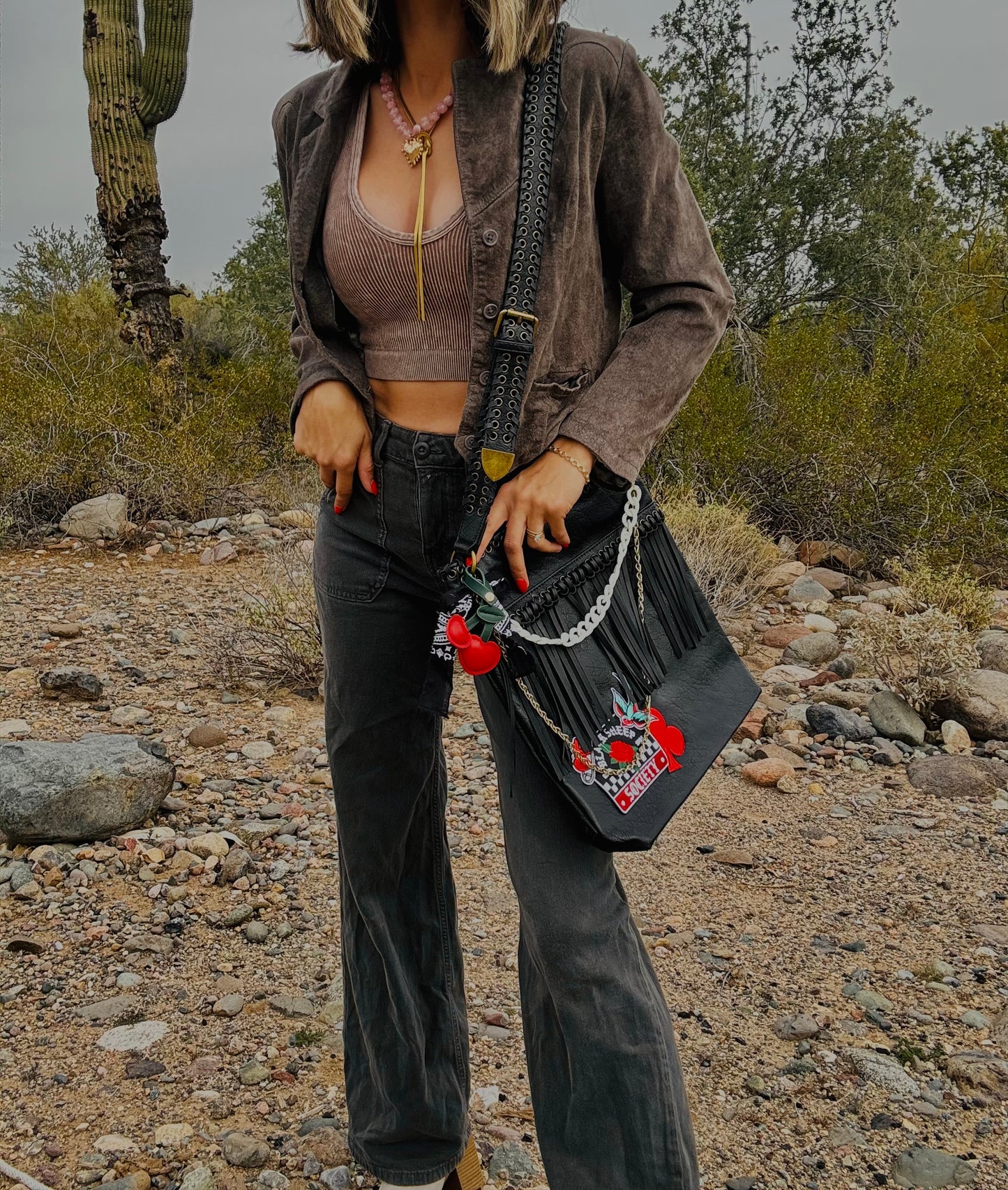 XO-black sheep society +- WICKENBURG FRINGE +buckle CROSSBODY