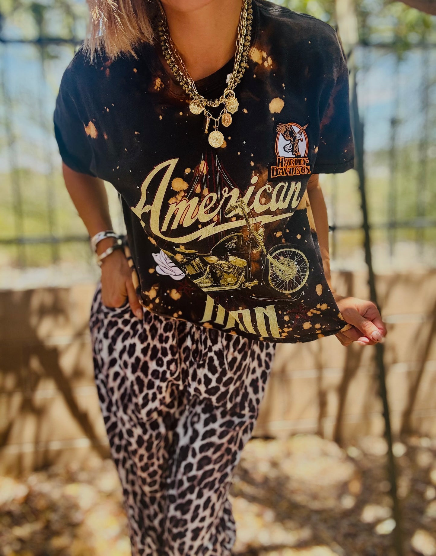 TEE-vintage American iron- DAD TEE MEDIUM