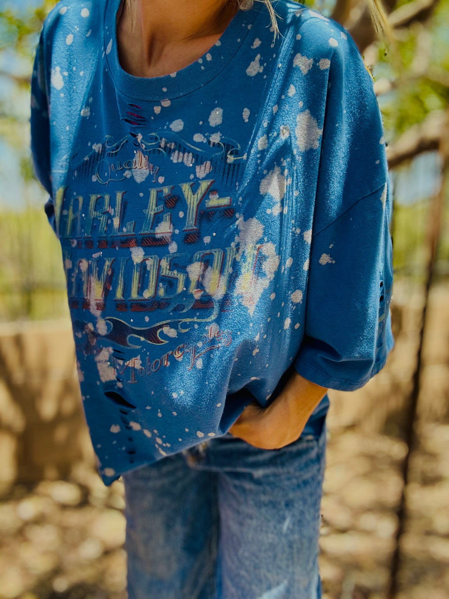 HD-AUTH TAG VINTAGE HD EAGLE BLUE - MENS 2XL