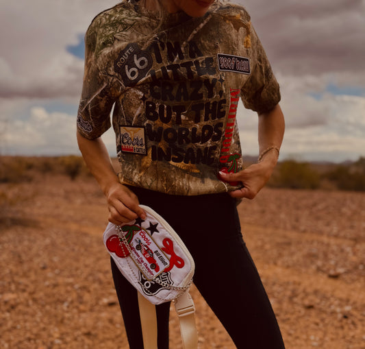 VT-I’m a little crazy but the worlds insane - REALTREE CAMO TSHIRT