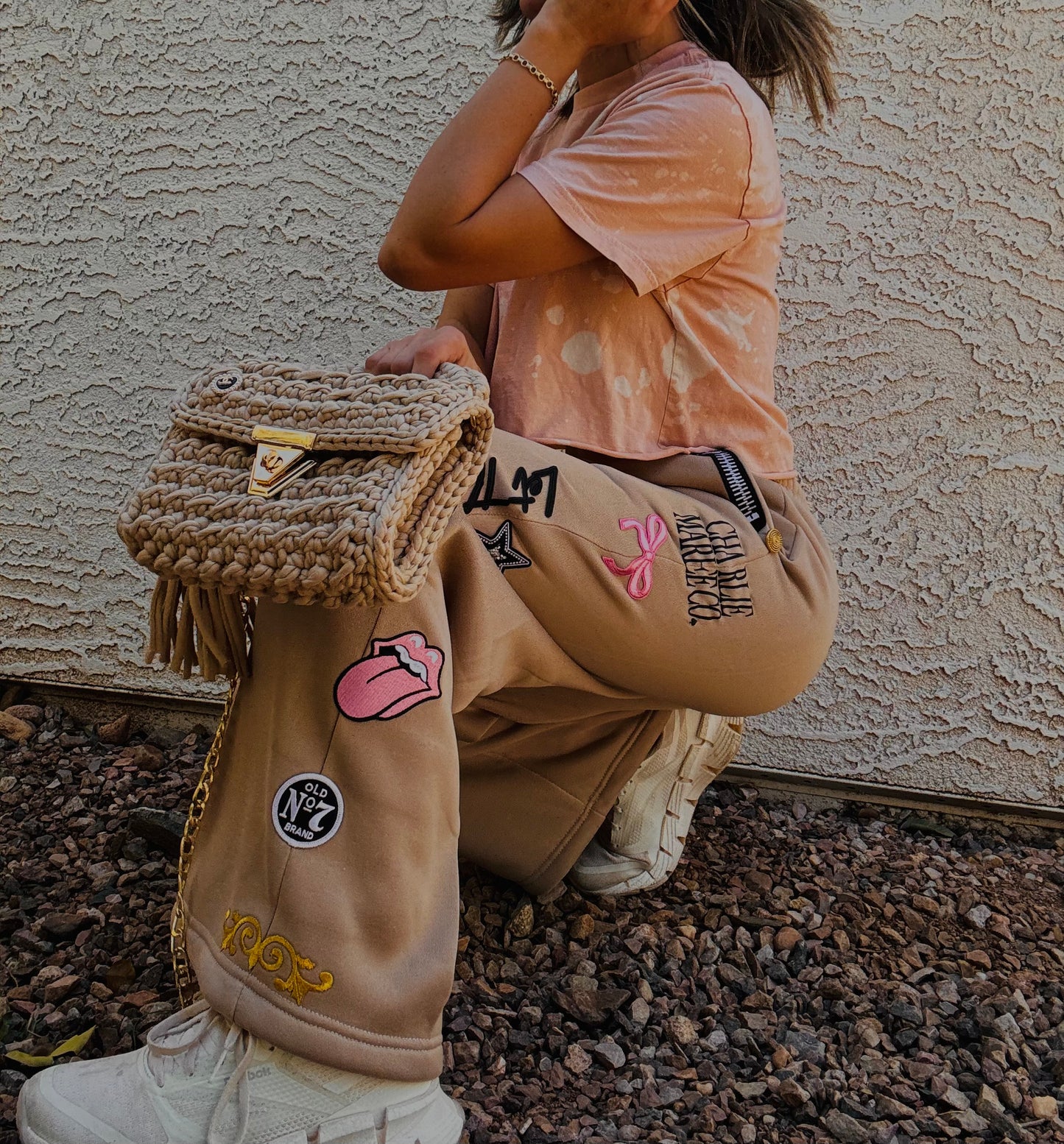 BBH-Button Betty Sweatpants- 4 TAN