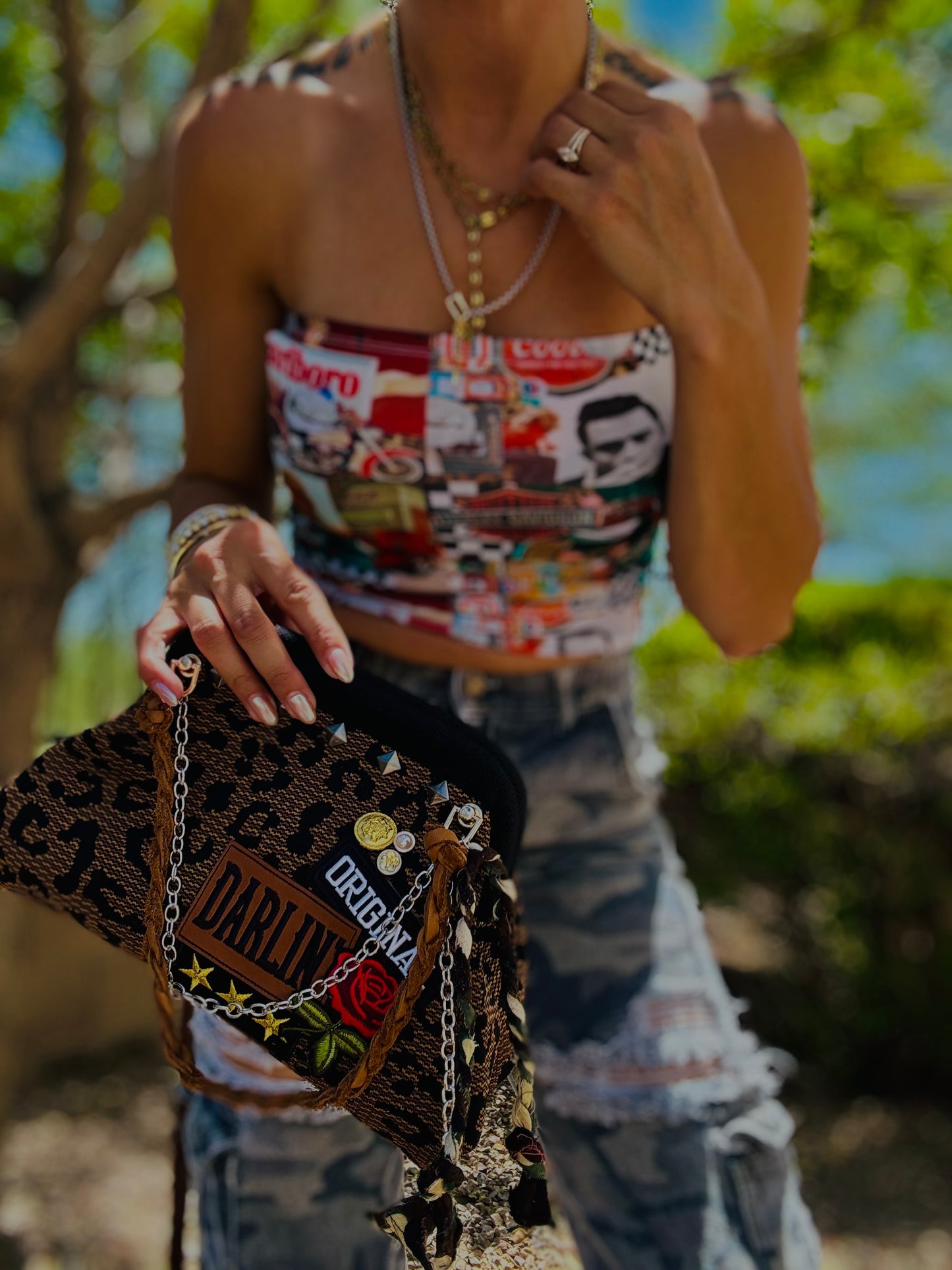 AA-ORIGINAL DARLIN BROWN LEOPARD +** LIZZIE KISS CLUTCH￼**