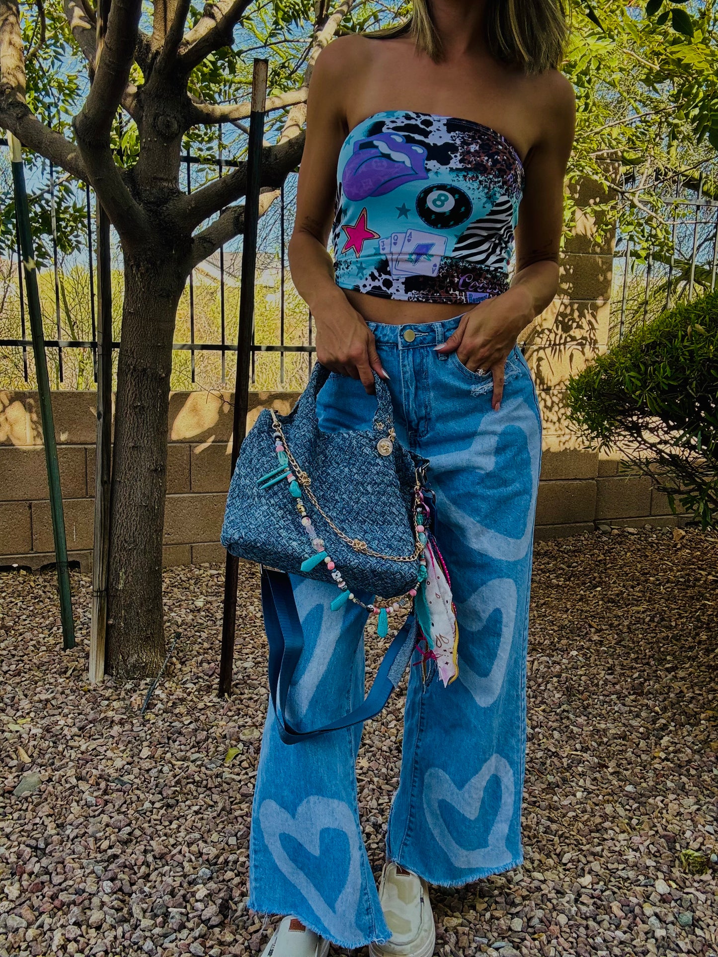 SAT- #3- LIMITED EDITION DENIM CROSSBODY TOTE