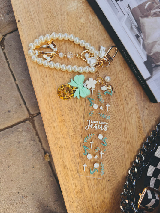 BBC-BIBLE VERSE +hand beaded+ LOVE LIKE JESUS