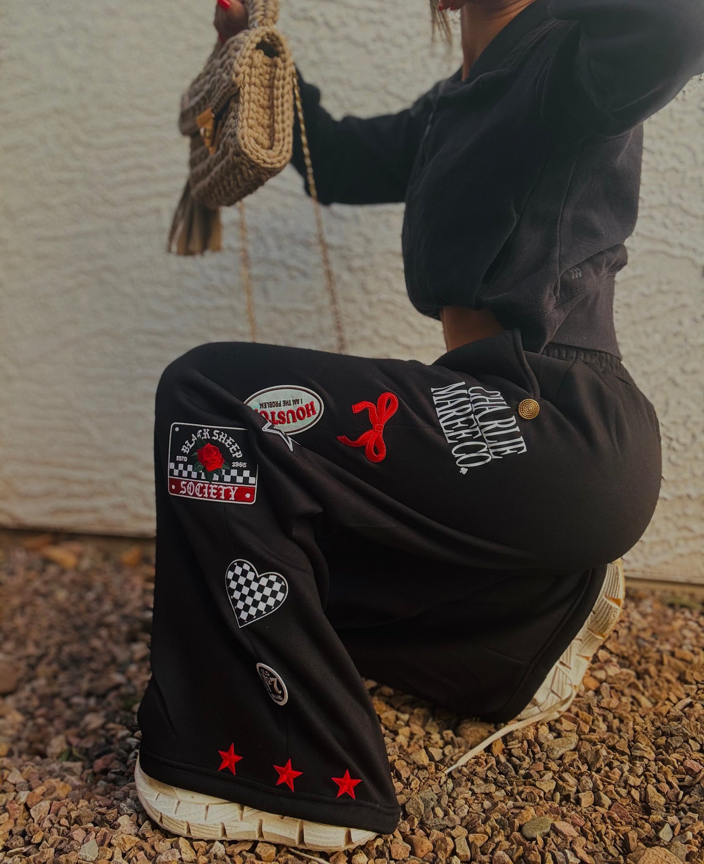 BBH-Button Betty Sweatpants- 2 BLACK