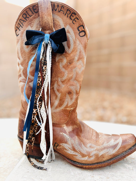 BC + navy velvet cheetah  PAIR