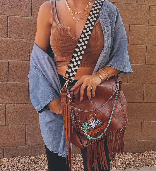 FC-wild ones turquoise skull* - crossbody strap included** The Jerome**