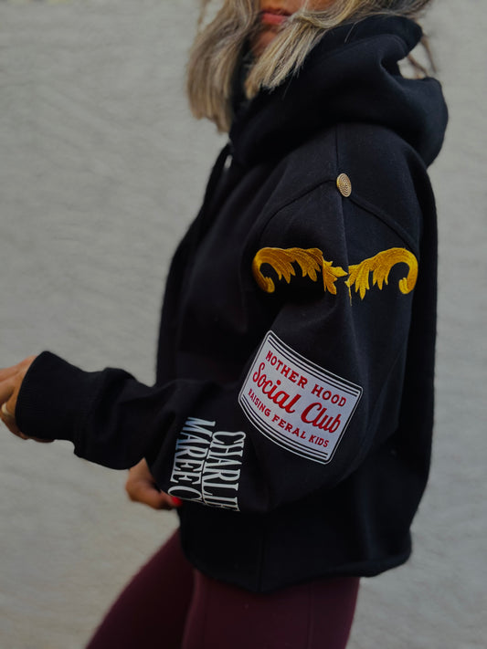 BBH-Betty Button Hoodie-Black motherhood social club