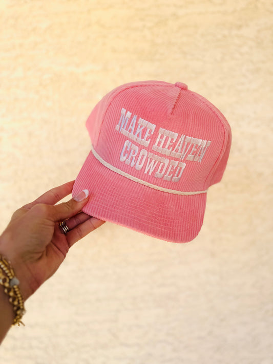 VT- make heaven, crowded Barbie, pink and cream +Premium Corduroy vintage SnapBack