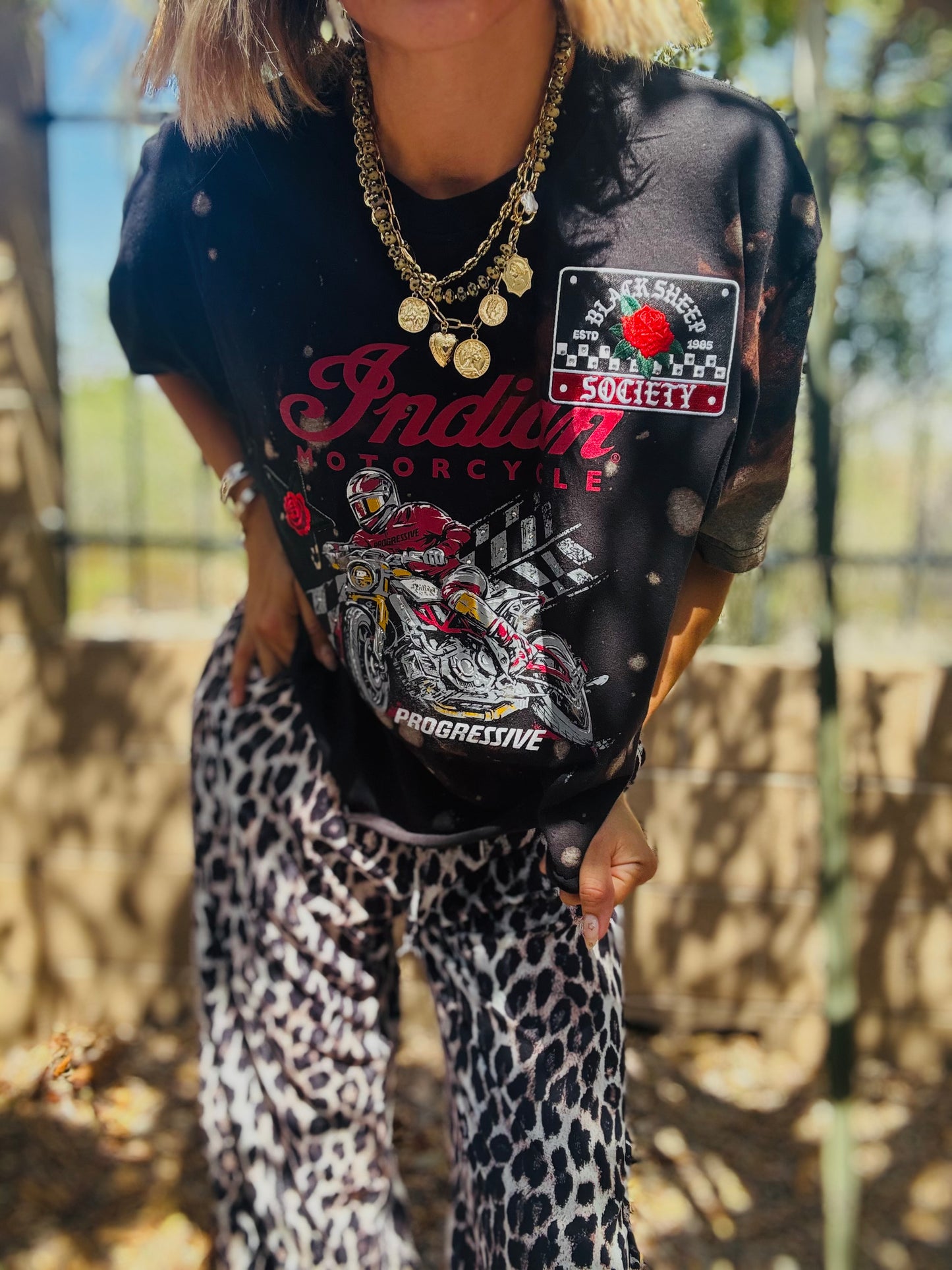 TEE-vintage moto black sheep -DAD TEE XL