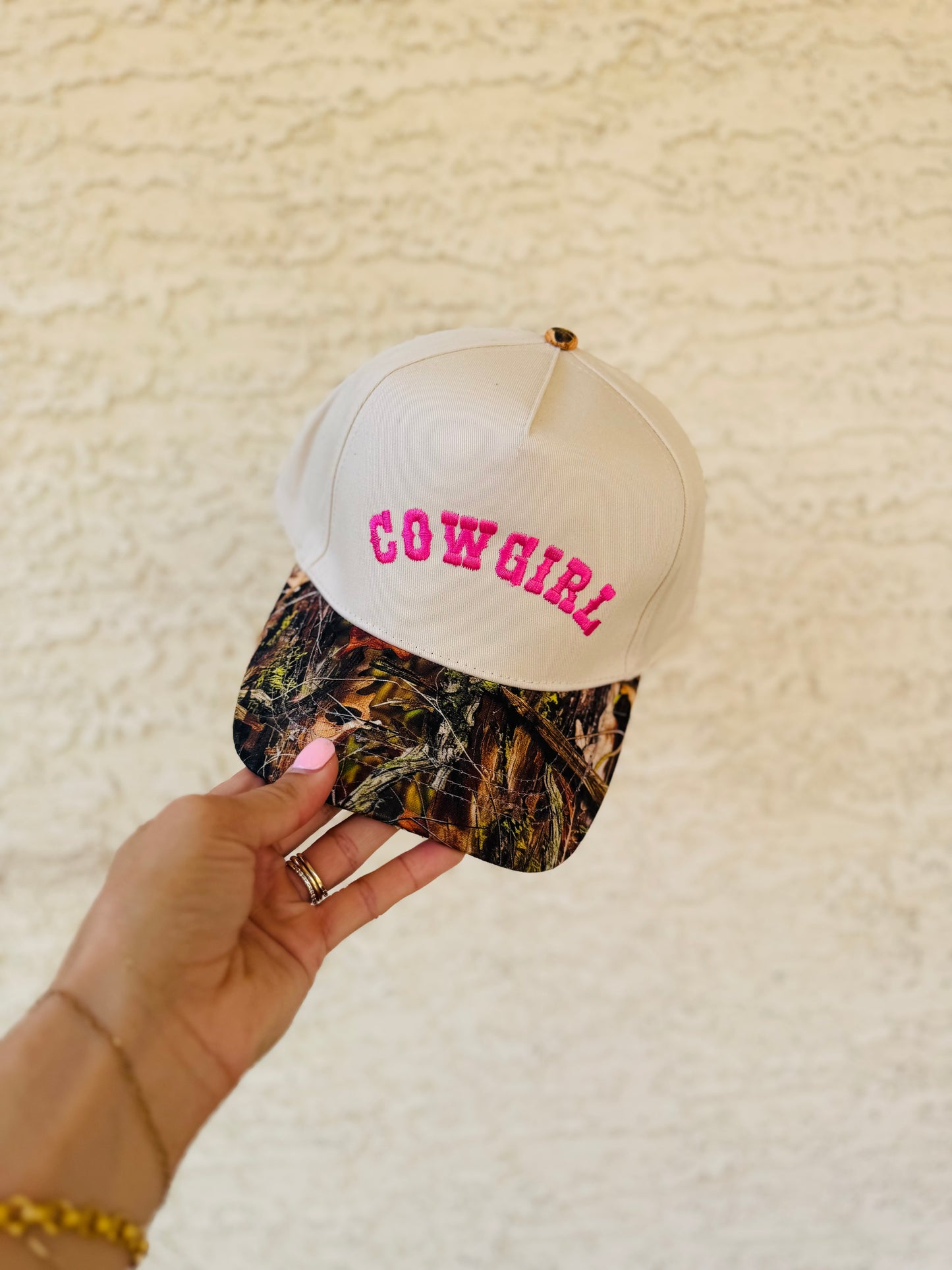 VT- Cowgirl PINK  Premium Camo vintage SnapBack