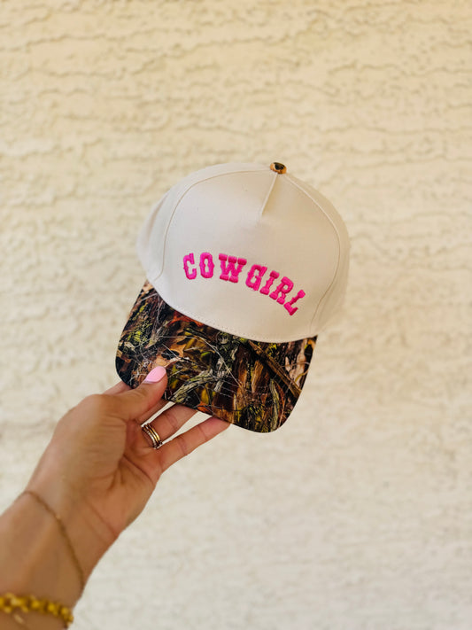 VT- Cowgirl PINK  Premium Camo vintage SnapBack