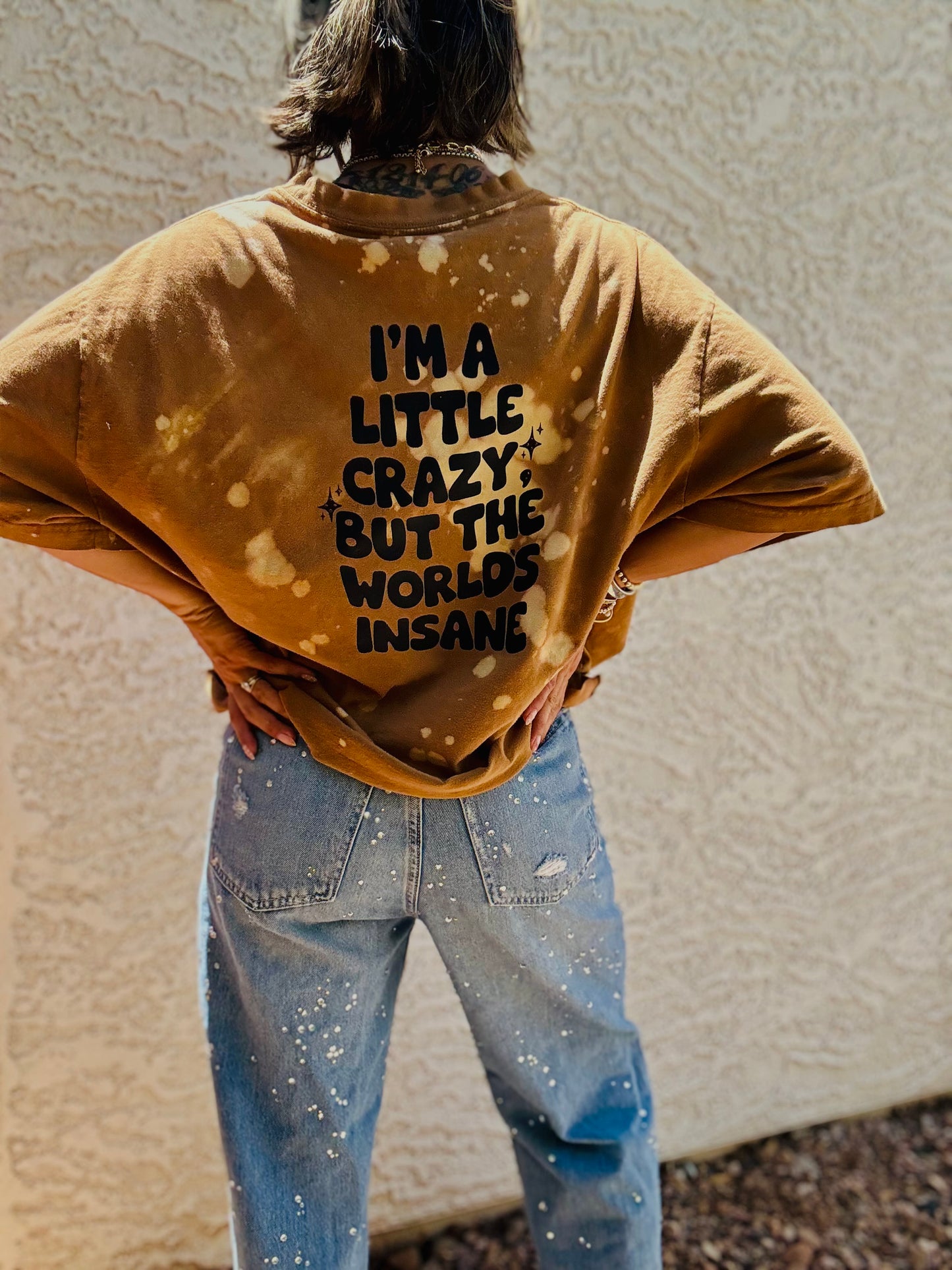 TEE- im a little crazy POCKET SHIRT - MENS 2XL CUT
