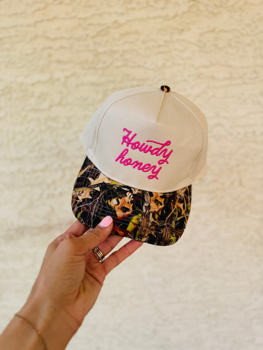 VT- Howdy Honey PINK Premium Camo vintage SnapBack