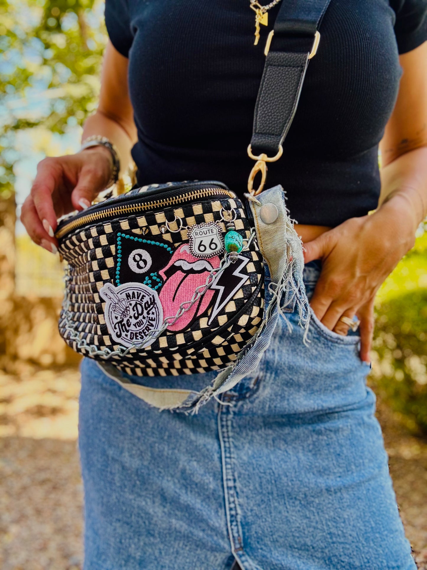 DM2-have the day you deserve Route 66 charm denim  +PHOENIX BAG