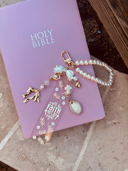BBC-BIBLE VERSE +hand beaded+ walk by Faith, not by sight 1