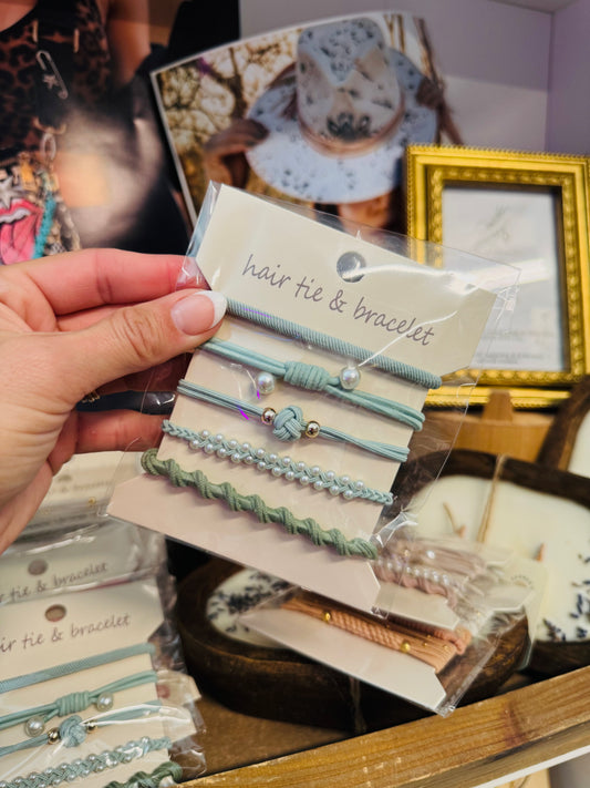 HT- The Samantha Stack + Bracelet hair ties + 5 pack stack