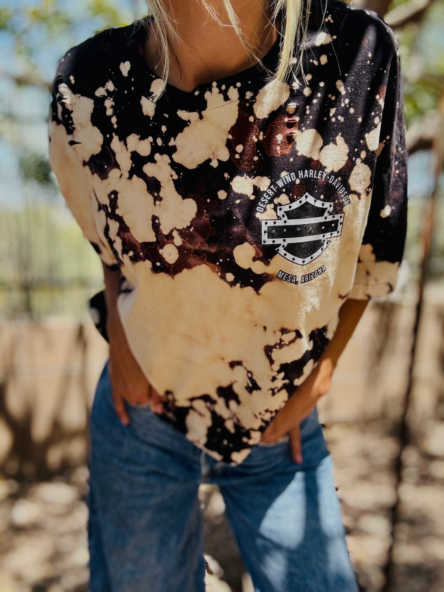 HD-AUTH TAG VINTAGE HD MESA AZ STAY WILD LEOPARD ON MAP - MENS XL