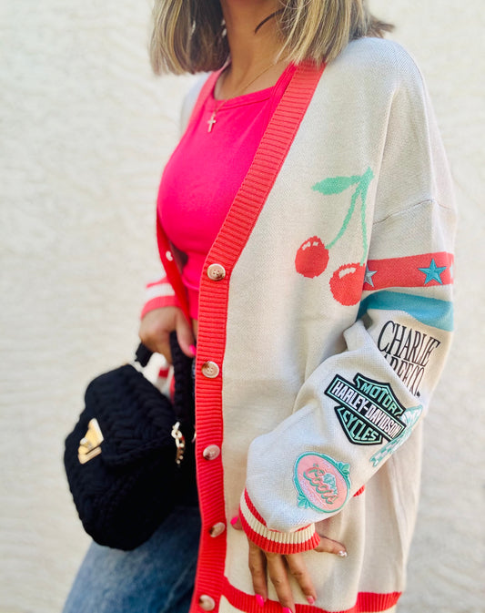 BBH-CHERRY BOMBER CARDIGAN + bike babe Teal +￼ CM CO. babes