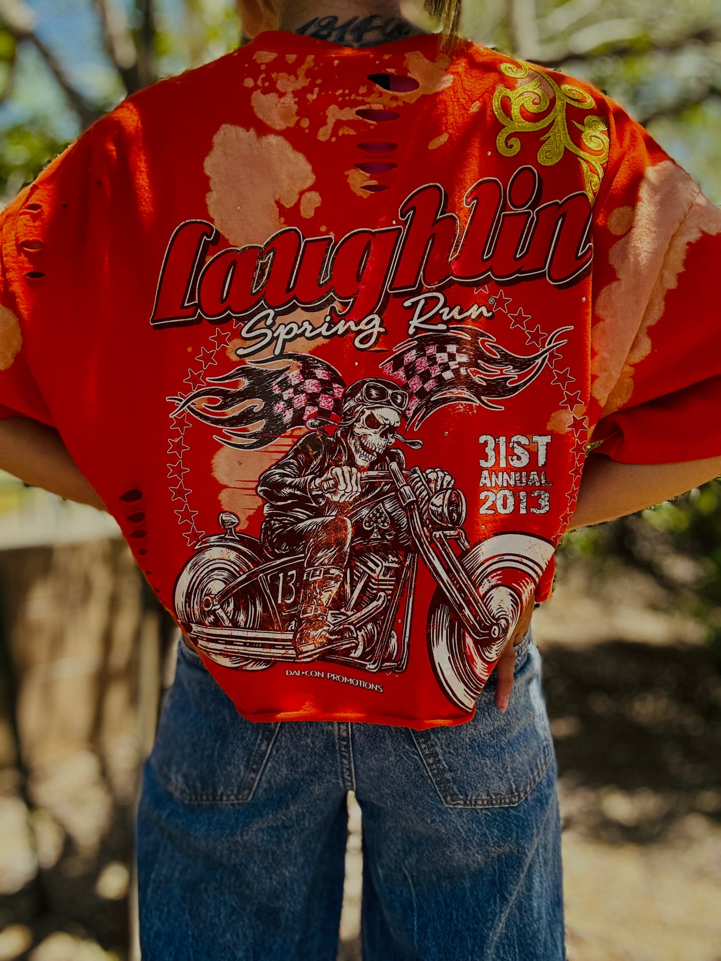HD-SPADE RHINESTONE BIKER  - MENS LARGE