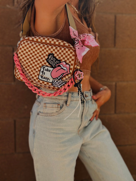 RH- *DUAL* PINK TAKE IT EASY BANDANA WILD SOUL OG+ PAGE BAG
