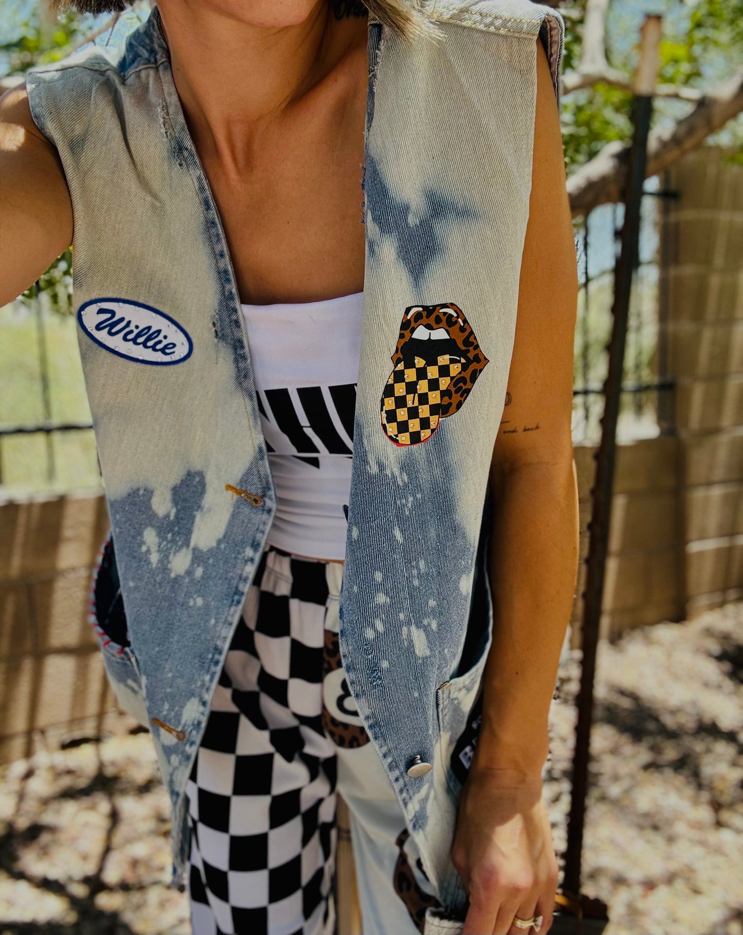 RTS-REBEL BABE EDGY AND DISTRESSED ONE OF A KIND -Slouchy DENIM VEST