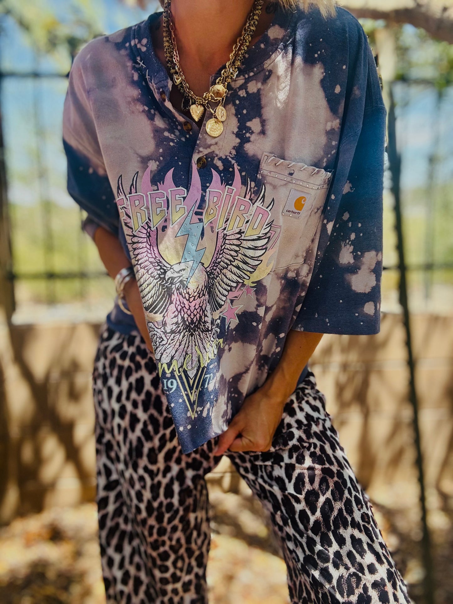 TEE-  vintage freebird- HUSBAND POCKET SHIRT - XL