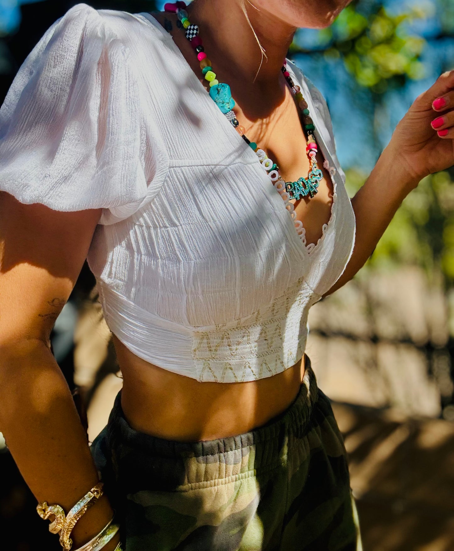 NC- whimsy bad$$ +Handmade chunky beaded necklace