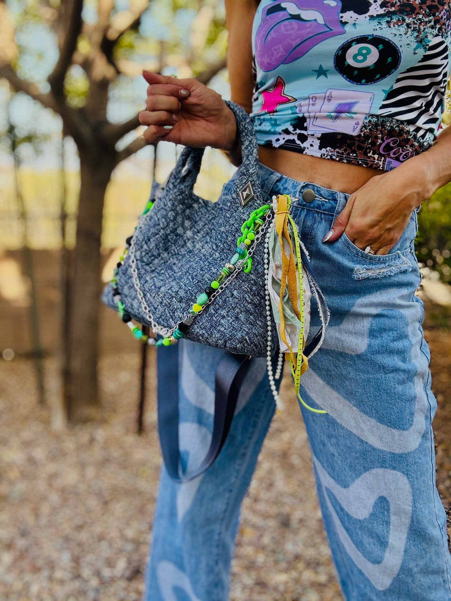 SAT- #8 -LIMITED EDITION DENIM CROSSBODY TOTE