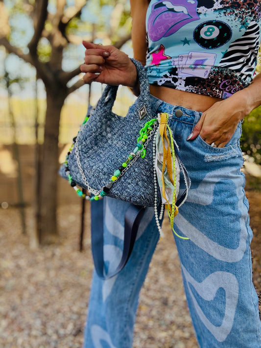 SAT- #8 -LIMITED EDITION DENIM CROSSBODY TOTE