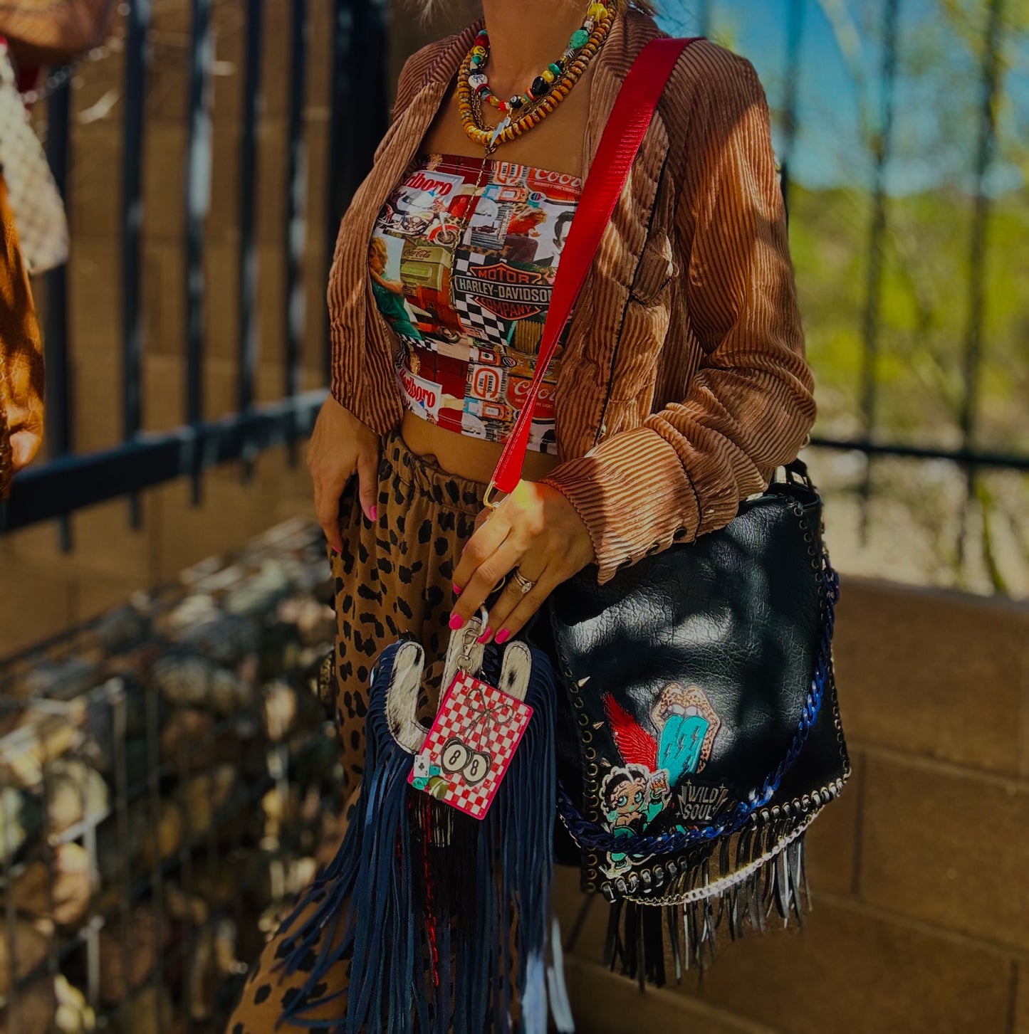 CD- edgy Betty teal - crossbody strap included** The Jerome**