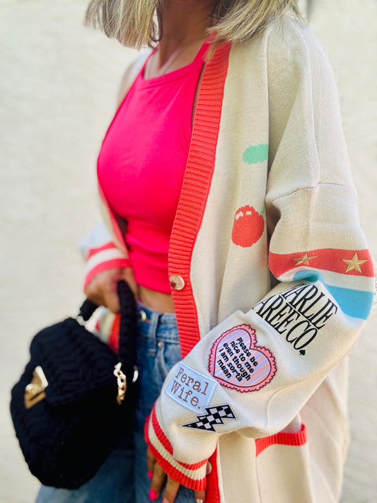 BBH-CHERRY BOMBER CARDIGAN + feral wife +￼ CM CO. babes