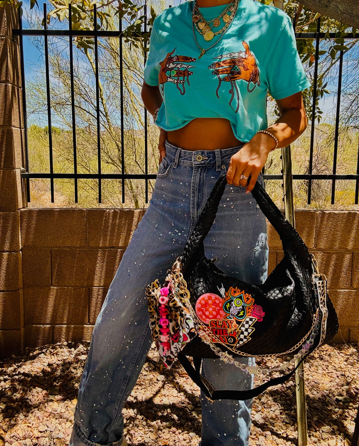 SAT- SLAY THE DAY+* YUMA BAG with extra color strap 2 straps included 3 ways to wear