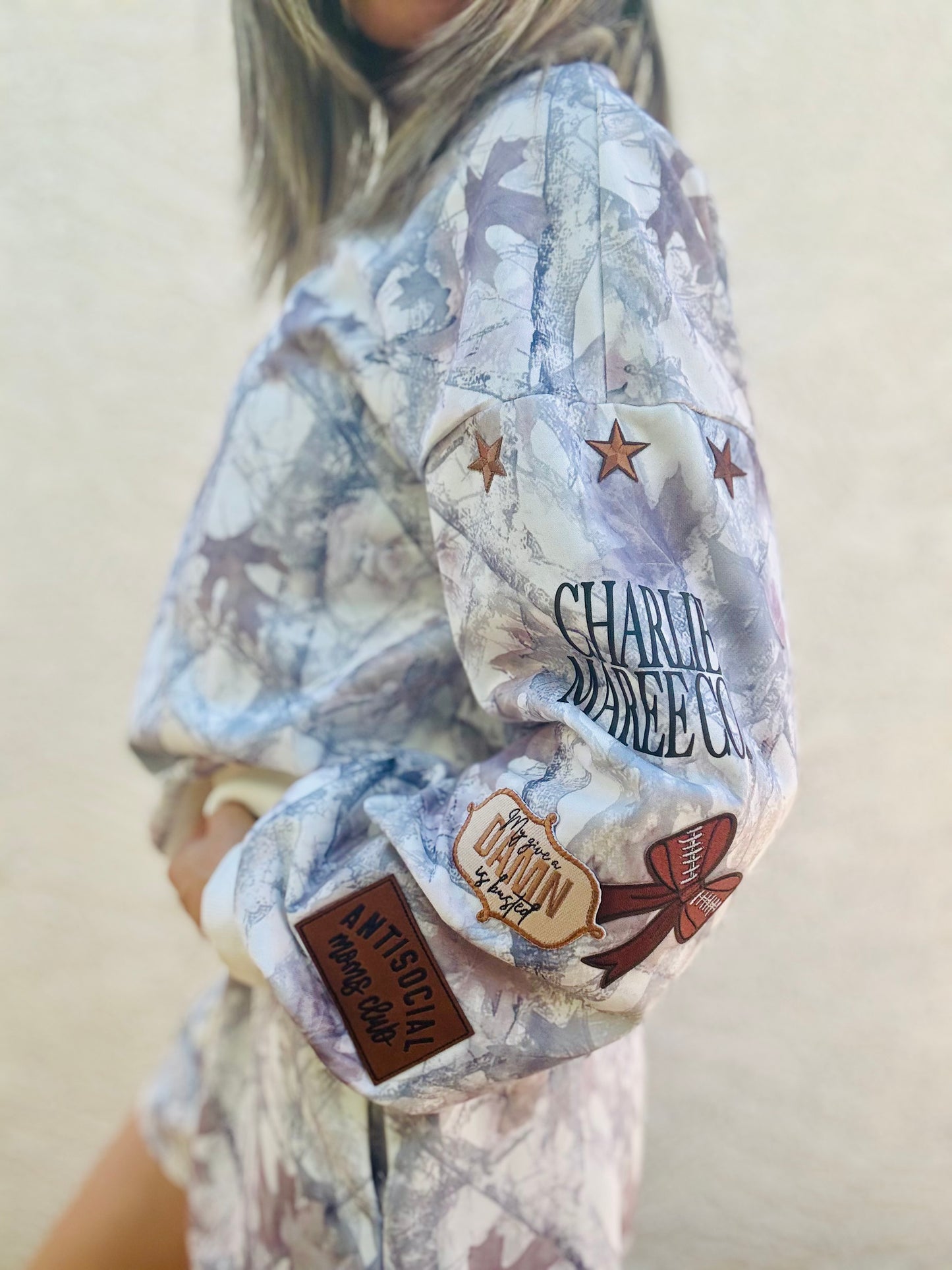 BBH-Camo Sweater & Short Set- anti social mom club +brown