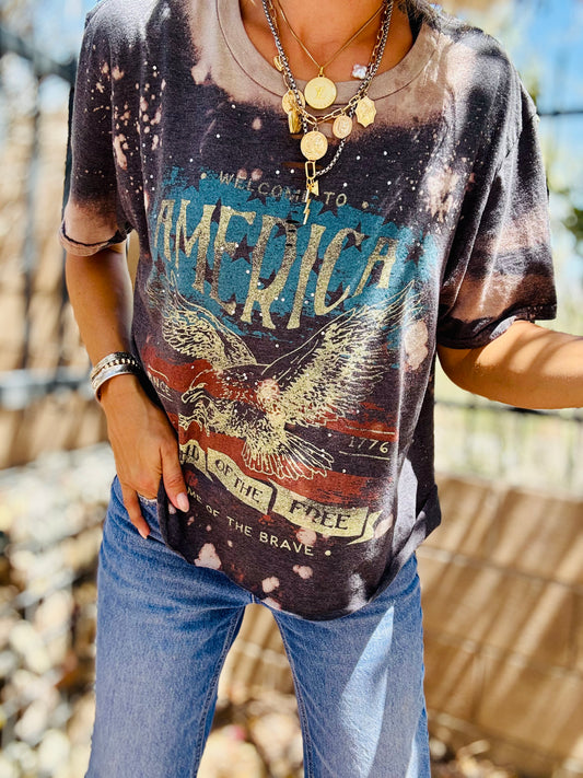 TEE-merica vintage eagle  - DAD TEE LARGE