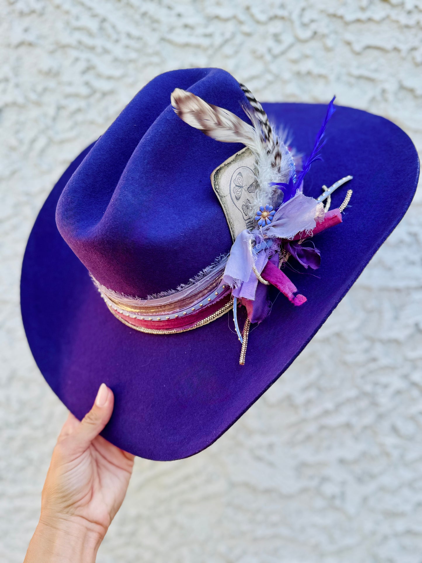 NU-find your wings purple -Traditional Cowboy fit American Hat Co. felt Medium adjustable