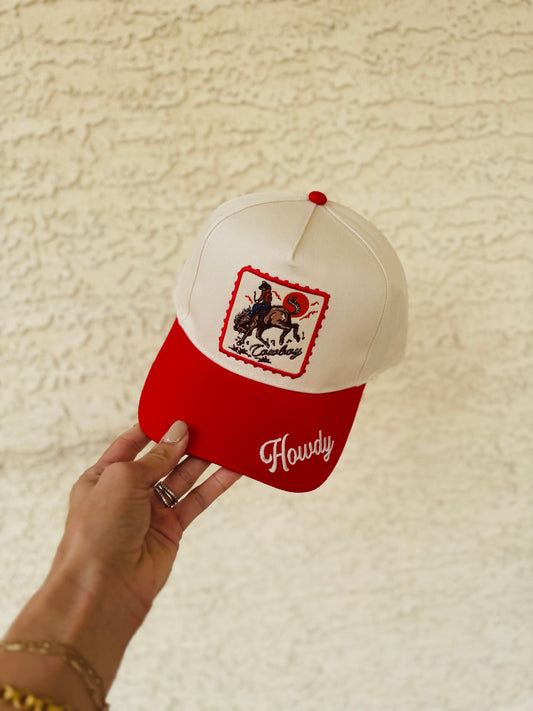 VT-Rodeo stamp with howdy embroidered bill -Premium vintage SnapBack