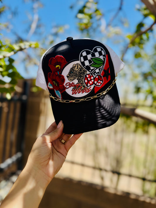 RTS- STAY WILD + upgraded chain by cm co.  + Traditional foam SnapBack trucker