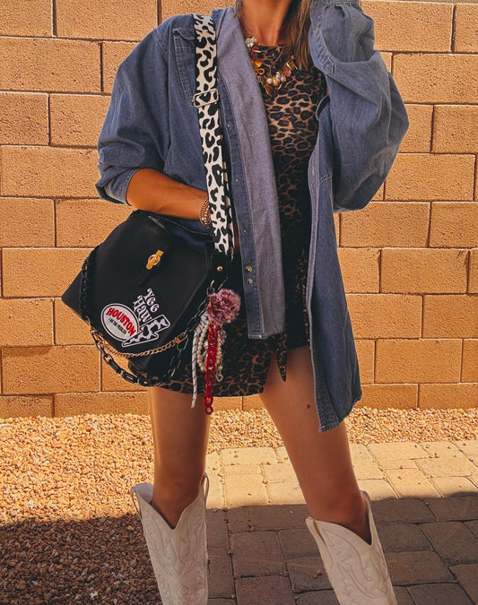 LF-Houston I’m the problem, Yeehaw, cow print.  + upgraded strap *TOMBSTONE*