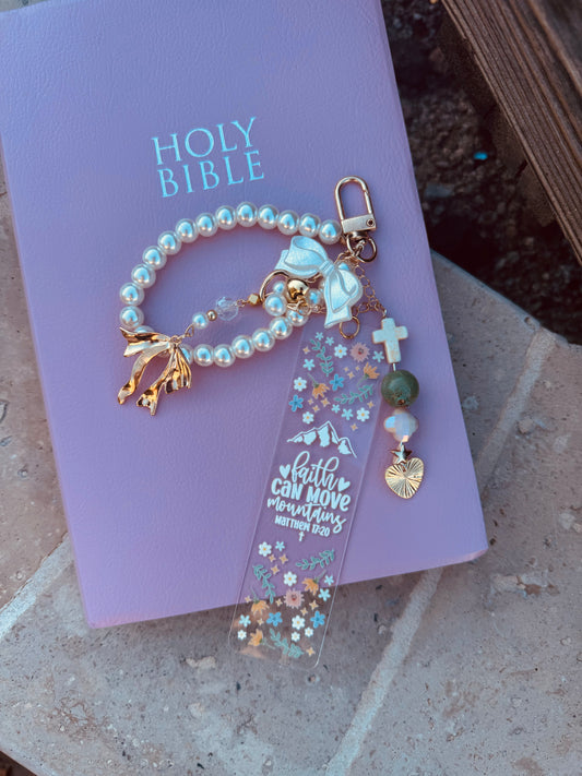 BBC-BIBLE VERSE +hand beaded+ faith can move mountains 2