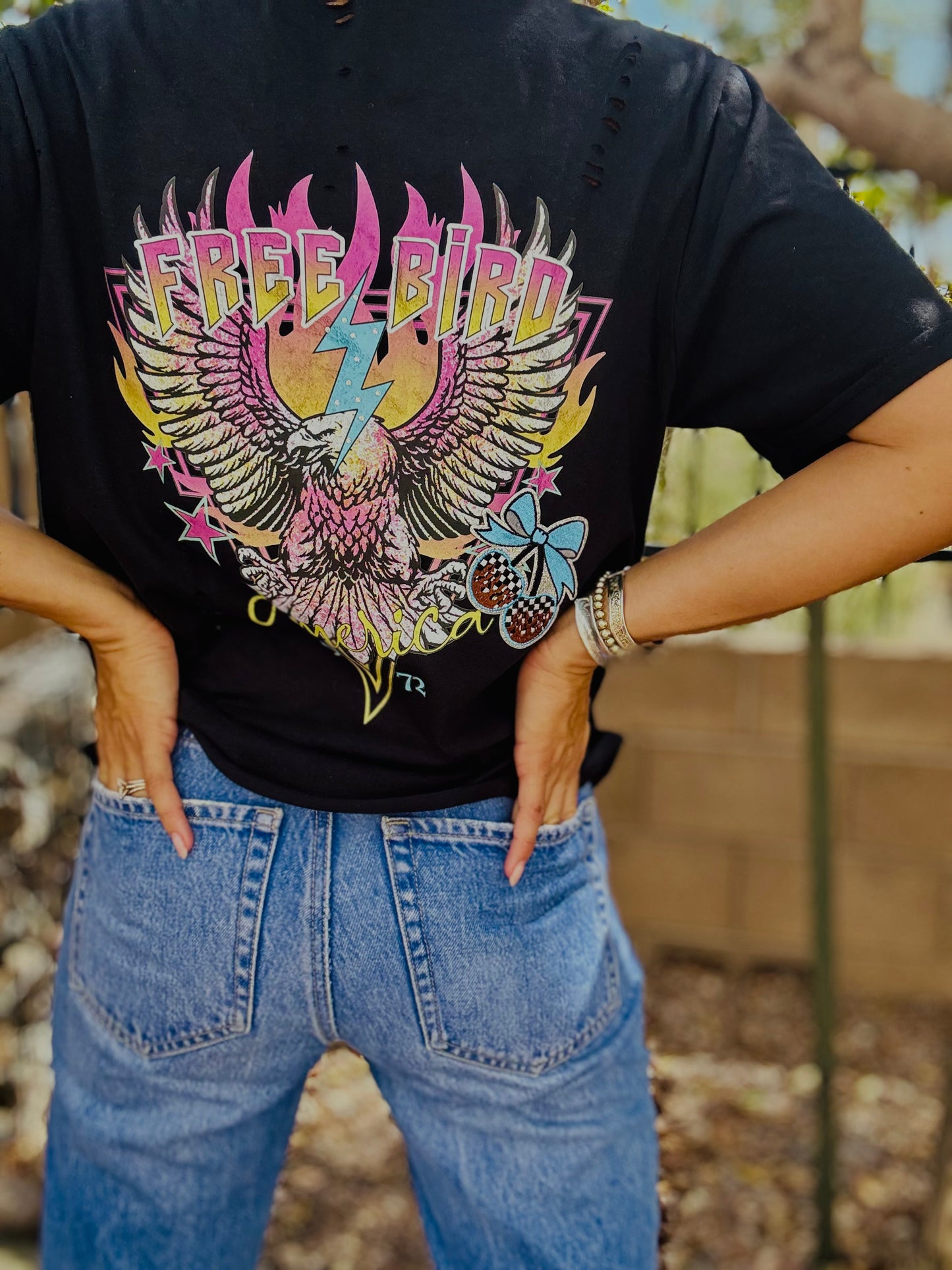 TEE- purple corset +DAD TEE SMALL split front chains