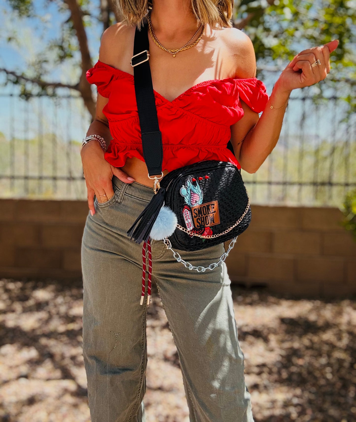 SCC-SMOKESHOW red and teal-BLACK OG *Page Bag* 3in1