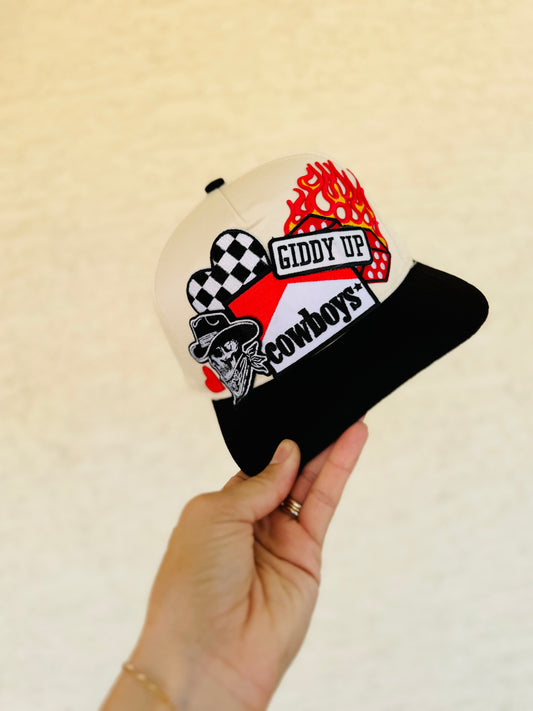 8- giddyup cowboys vintage trucker