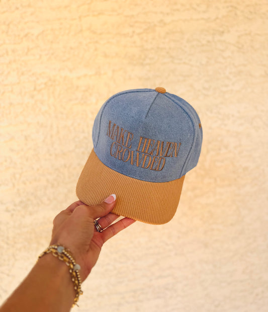 VT- make heaven crowded+denim +Premium Corduroy vintage SnapBack