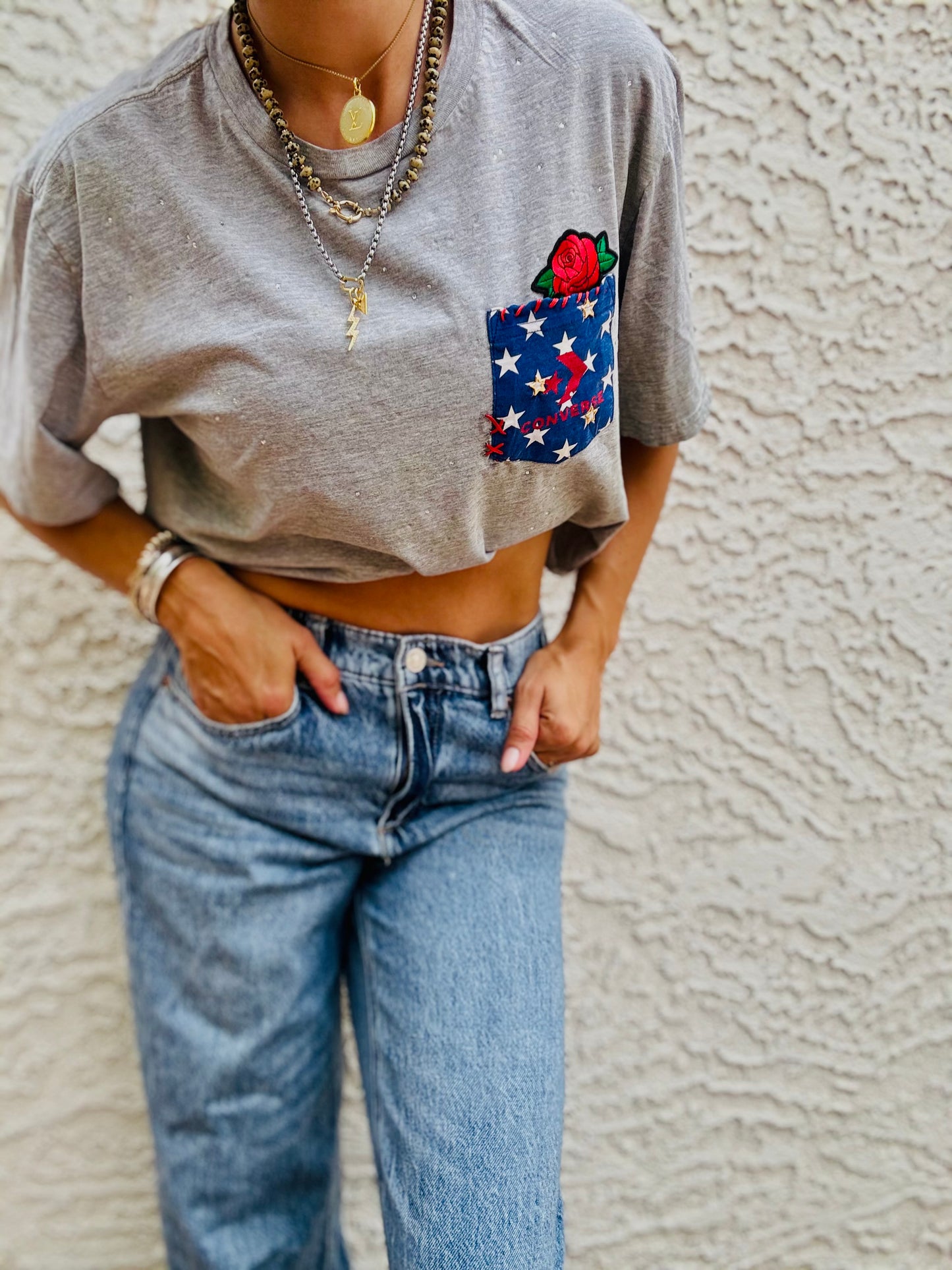 TEE-American Skater - HUSBAND POCKET SHIRT - MEDIUM FITS LIKE SMALL